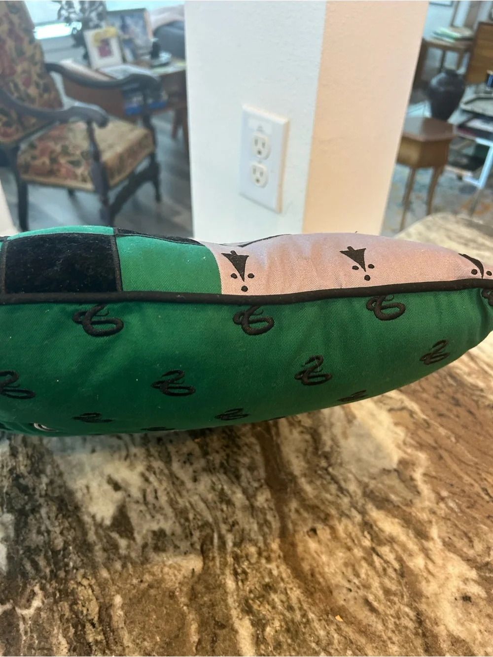 Wizarding world of Harry Potter Slytherin Accent Pillow very slight wear GUC